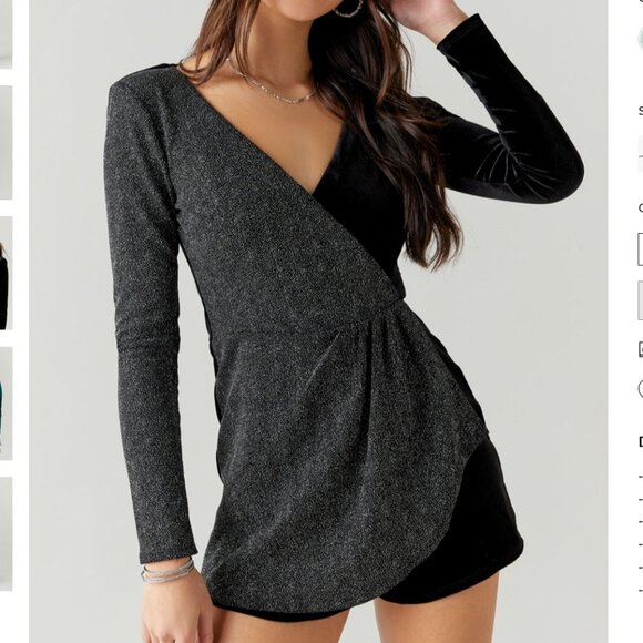 Francesca's Collections Pants - S Francesca's Black and Silver Glittery Romper NWT